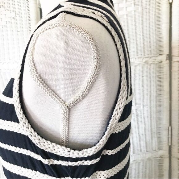 Max Studio Nautical Navy White Striped Dress L - Picture 10 of 11